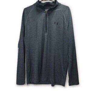 Under Armour Loose 1/4 Zip T Shirt Size XL Mens Long Sleeve Gray *